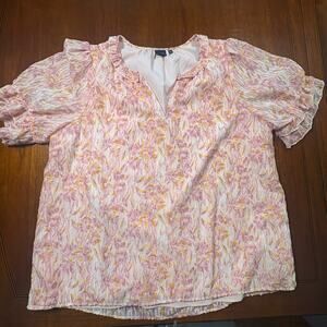 Kaari Blue Floral Top Size Large